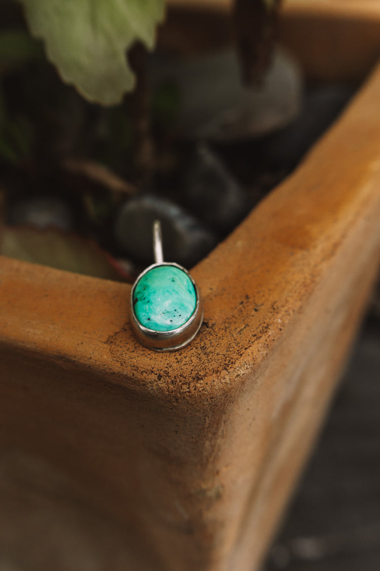The Cibalo Pendant - White Horse Turquoise Fine Silver Pendant